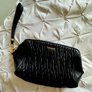 Coach Small Black Leather Wristlet